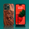 Custom Florida Panthers iPhone 14/14 Pro/14 Pro Max/14 Plus Case - Carved Wood Panthers Cover