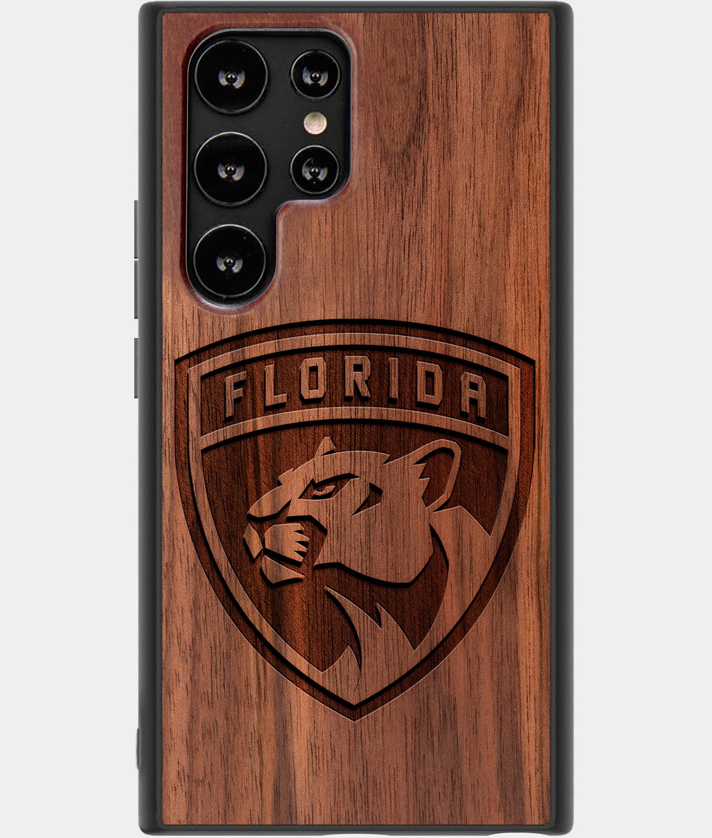 Best Wood Florida Panthers Samsung Galaxy S22 Ultra Case - Custom Engraved Cover - Engraved In Nature