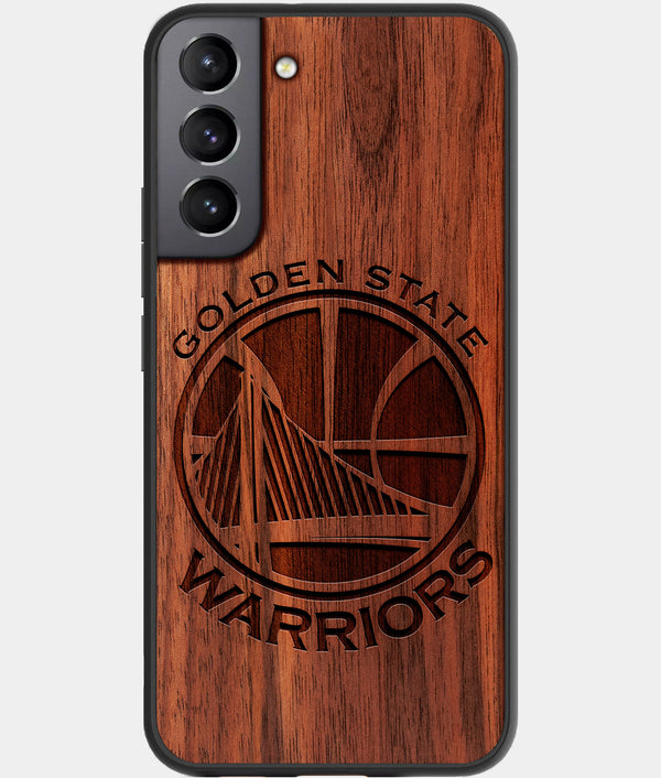 Best Walnut Wood Golden State Warriors Galaxy S21 FE Case - Custom Engraved Cover - Engraved In Nature