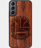 Best Walnut Wood Golden State Warriors Galaxy S21 FE Case - Custom Engraved Cover - Engraved In Nature