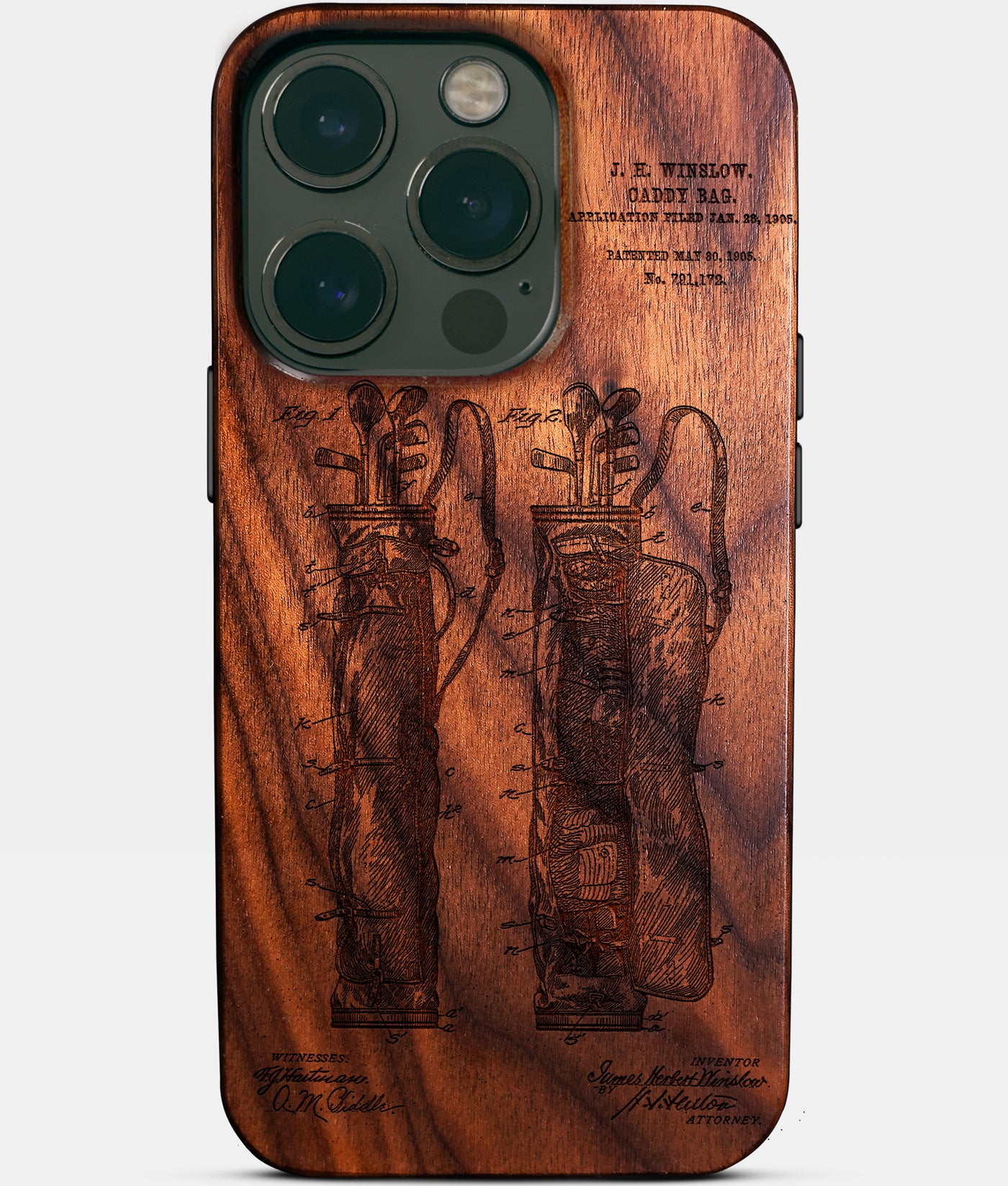 Custom Golf iPhone 14 Pro Cases Golf Bag Personalized Golf Gifts For Men 2022 Best Golf Christmas Gifts Best Country Club Gifts Carved Wood Unusual Golf Gift For Him Monogrammed iPhone 14 Pro Covers