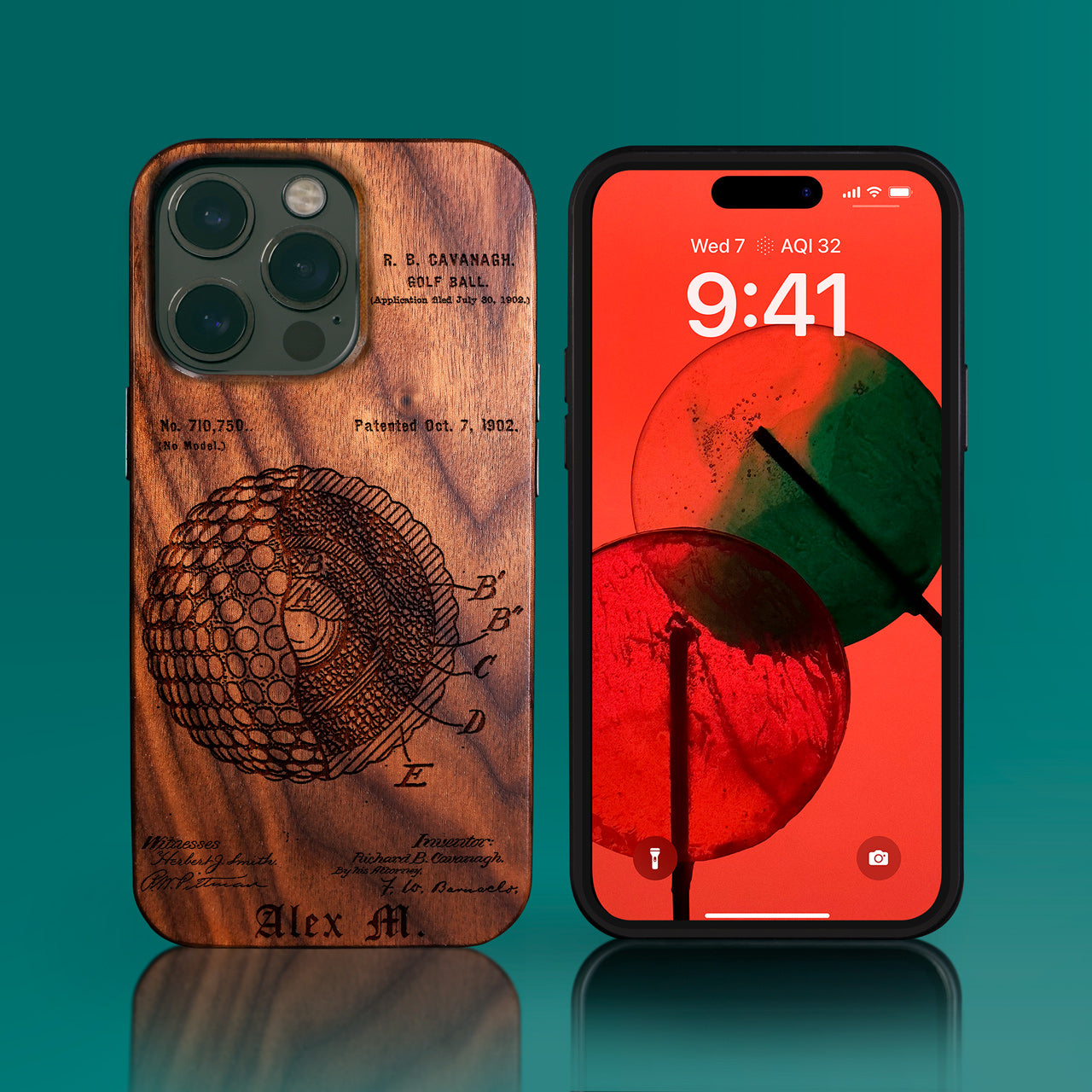 Personalized Golf iPhone Cases - Golf Ball Personalized Golf Gifts For Men - 2022 golf Christmas Gifts - Best Country Club Gifts - Eco-friendly Groomsmen Golf Gifts For Men - Carved Wood Custom Golf Gift For Him - Monogrammed unusual Golf iPhone 14 | iPhone 14 Pro | 14 Plus Covers By Engraved In Nature