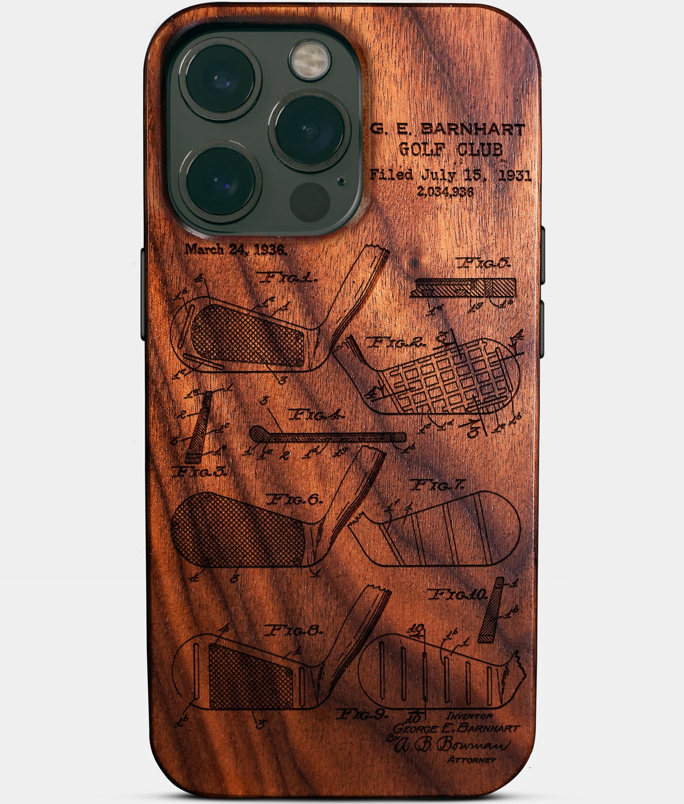 Custom Golf iPhone 16 Pro Max Cases Golf Club Personalized Golf Gifts For Men 2025 Best Golf Birthday Gifts Best Country Club Gifts Carved Wood Unusual Golf Gift For Him Monogrammed iPhone 16 Pro Max Covers
