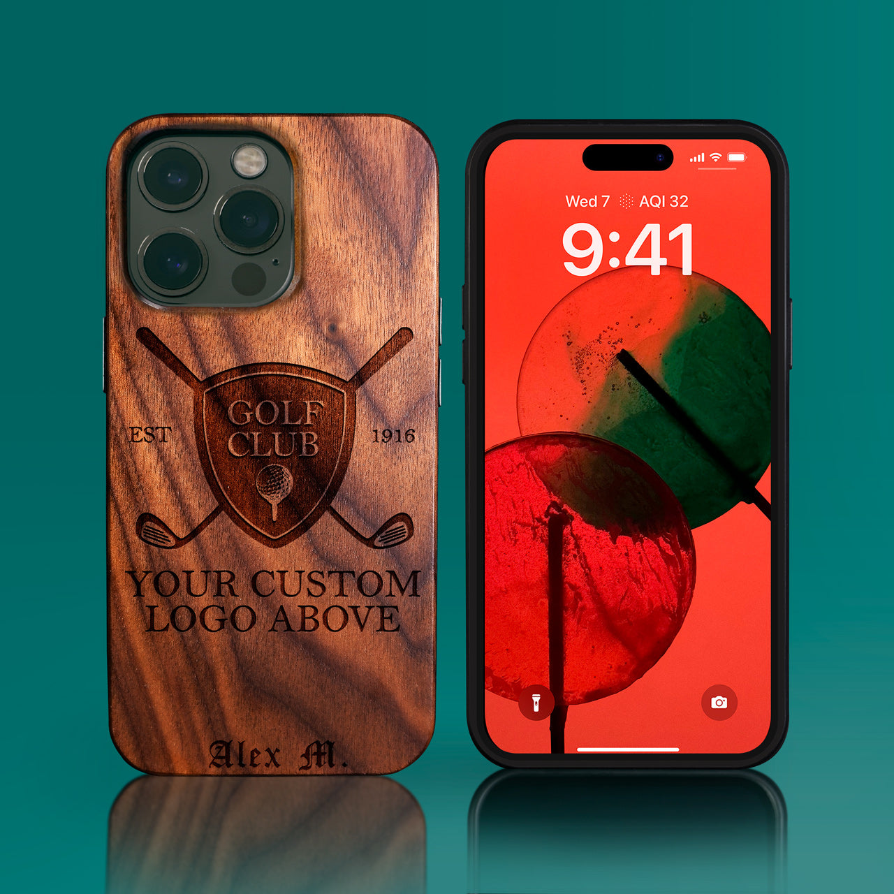 Custom Golf iPhone Cases - Company Golf Gifts, Golf Tour business Tournament Gifts - 2025 golf Christmas Gifts - Best Country Club Gifts - Eco-friendly Monogrammed unusual Golf iPhone 16 | iPhone 16 Pro | 16 Plus Covers By Engraved In Nature