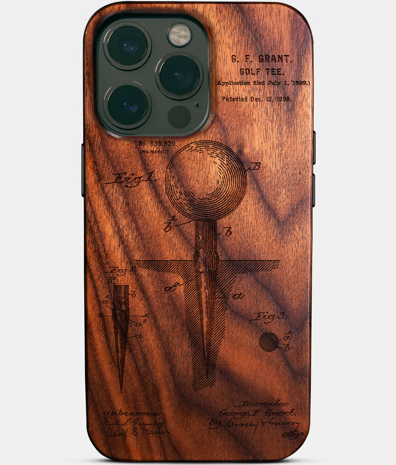 Custom Golf iPhone 16 Pro Max Cases Golf Tee Personalized Golf Gifts For Men 2025 Best Golf Christmas Gifts Best Country Club Gifts Carved Wood Unusual Golf Gift For Him Monogrammed iPhone 16 Pro Max Covers