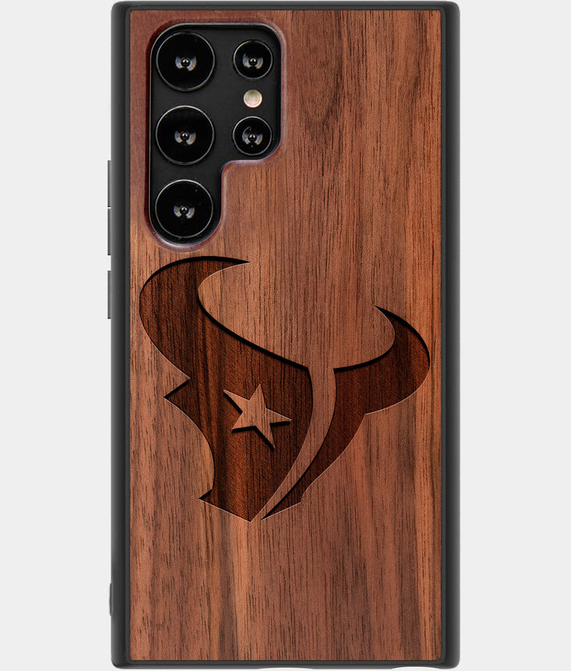 Best Wood Houston Texans Samsung Galaxy S23 Ultra Case - Custom Engraved Cover - Engraved In Nature