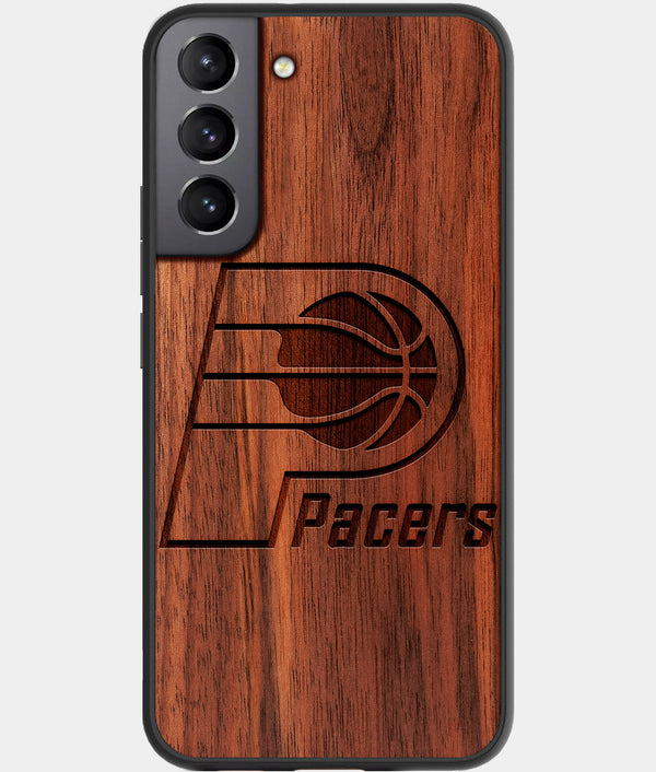 Best Walnut Wood Indiana Pacers Galaxy S21 FE Case - Custom Engraved Cover - Engraved In Nature