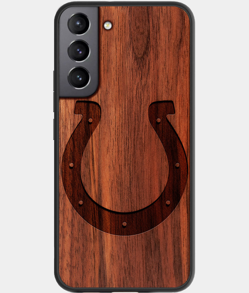 Best Walnut Wood Indianapolis Colts Galaxy S21 FE Case - Custom Engraved Cover - Engraved In Nature