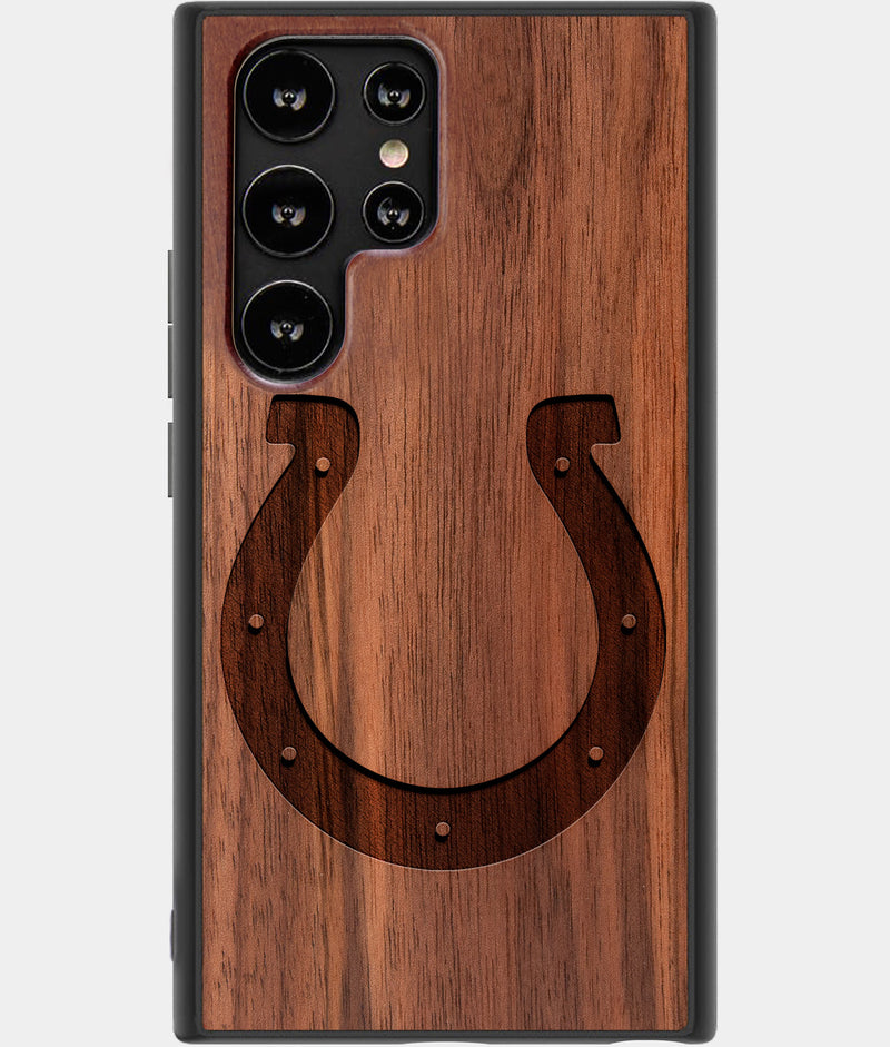 Best Wood Indianapolis Colts Samsung Galaxy S22 Ultra Case - Custom Engraved Cover - Engraved In Nature