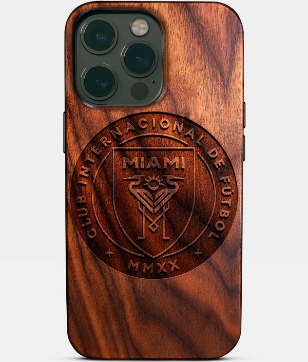 Custom Inter Miami CF iPhone 14/14 Pro/14 Pro Max/14 Plus Case - Wood Inter Miami CF Cover - Eco-friendly Inter Miami Cf iPhone 14 Case - Carved Wood Custom Inter Miami Cf Gift For Him - Monogrammed Personalized iPhone 14 Cover By Engraved In Nature