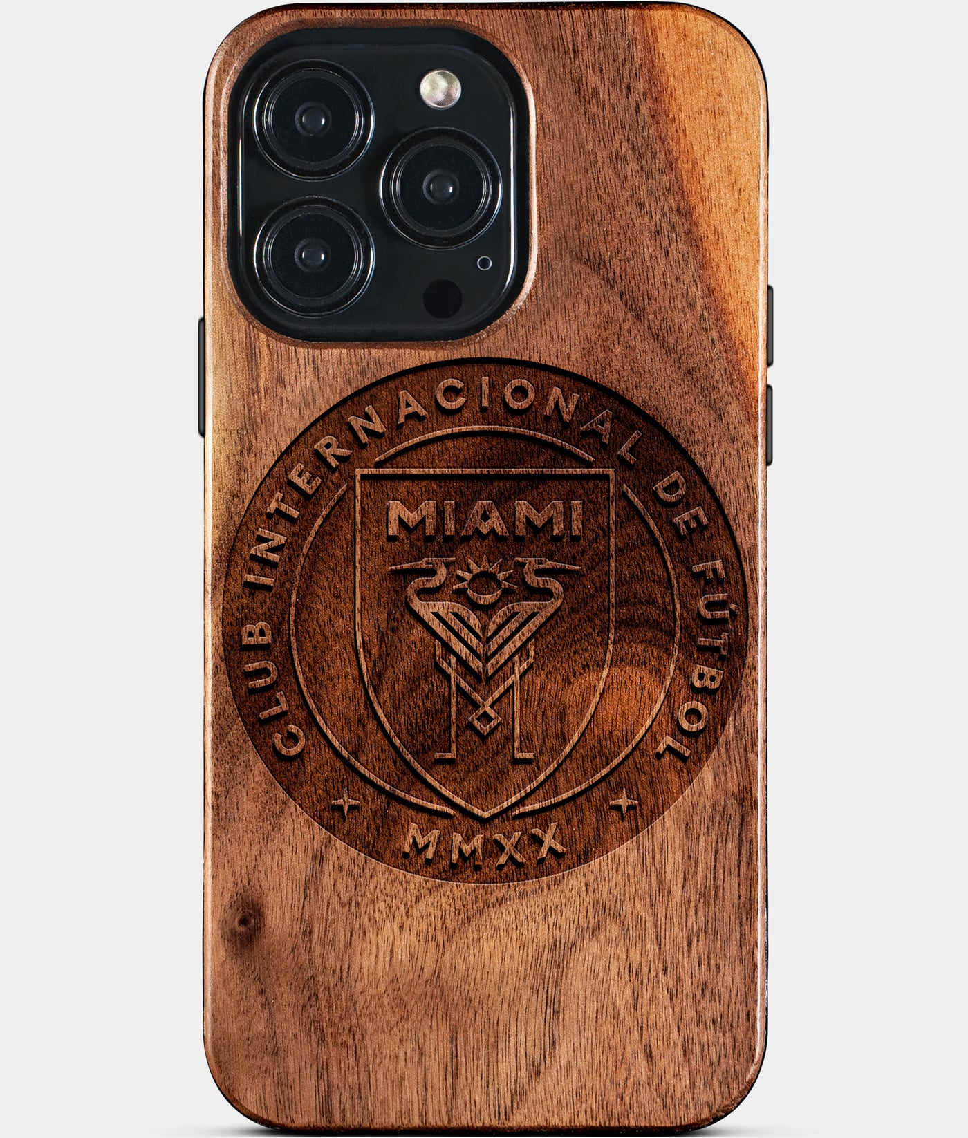 Custom Inter Miami CF iPhone 15/15 Pro/15 Pro Max/15 Plus Case - Wood Inter Miami CF Cover - Eco-friendly Inter Miami Cf iPhone 15 Case - Carved Wood Custom Inter Miami Cf Gift For Him - Monogrammed Personalized iPhone 15 Cover By Engraved In Nature