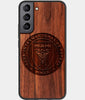 Best Wood Inter Miami CF Samsung Galaxy S22 Plus Case - Custom Engraved Cover - Engraved In Nature