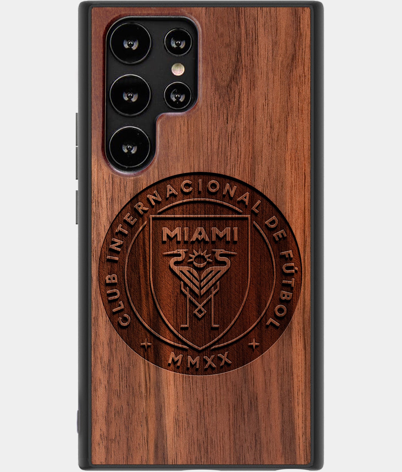 Best Wood Inter Miami CF Samsung Galaxy S22 Ultra Case - Custom Engraved Cover - Engraved In Nature