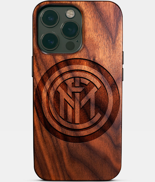 Custom Inter Milan FC iPhone 14/14 Pro/14 Pro Max/14 Plus Case - Wood Inter Milan FC Cover - Eco-friendly Inter Milan FC iPhone 14 Case - Carved Wood Custom Inter Milan FC Gift For Him - Monogrammed Personalized iPhone 14 Cover By Engraved In Nature