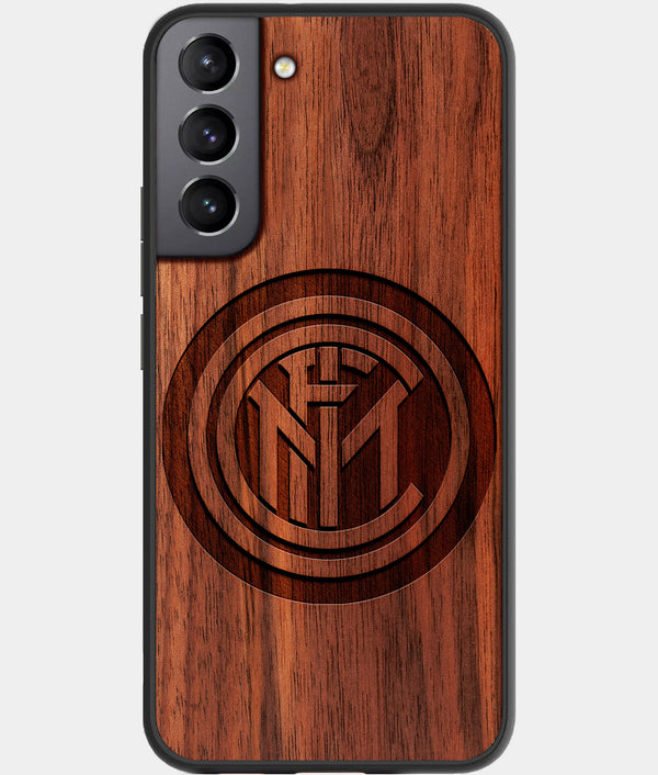 Best Walnut Wood Inter Milan FC Galaxy S21 FE Case - Custom Engraved Cover - Engraved In Nature