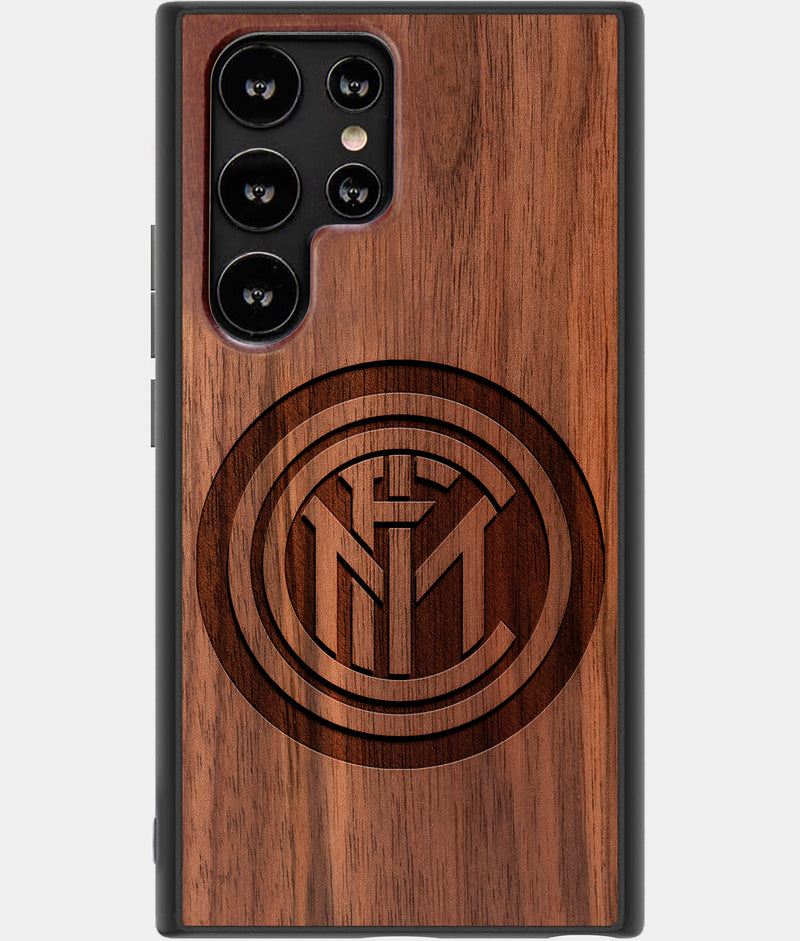 Best Wood Inter Milan FC Samsung Galaxy S22 Ultra Case - Custom Engraved Cover - Engraved In Nature