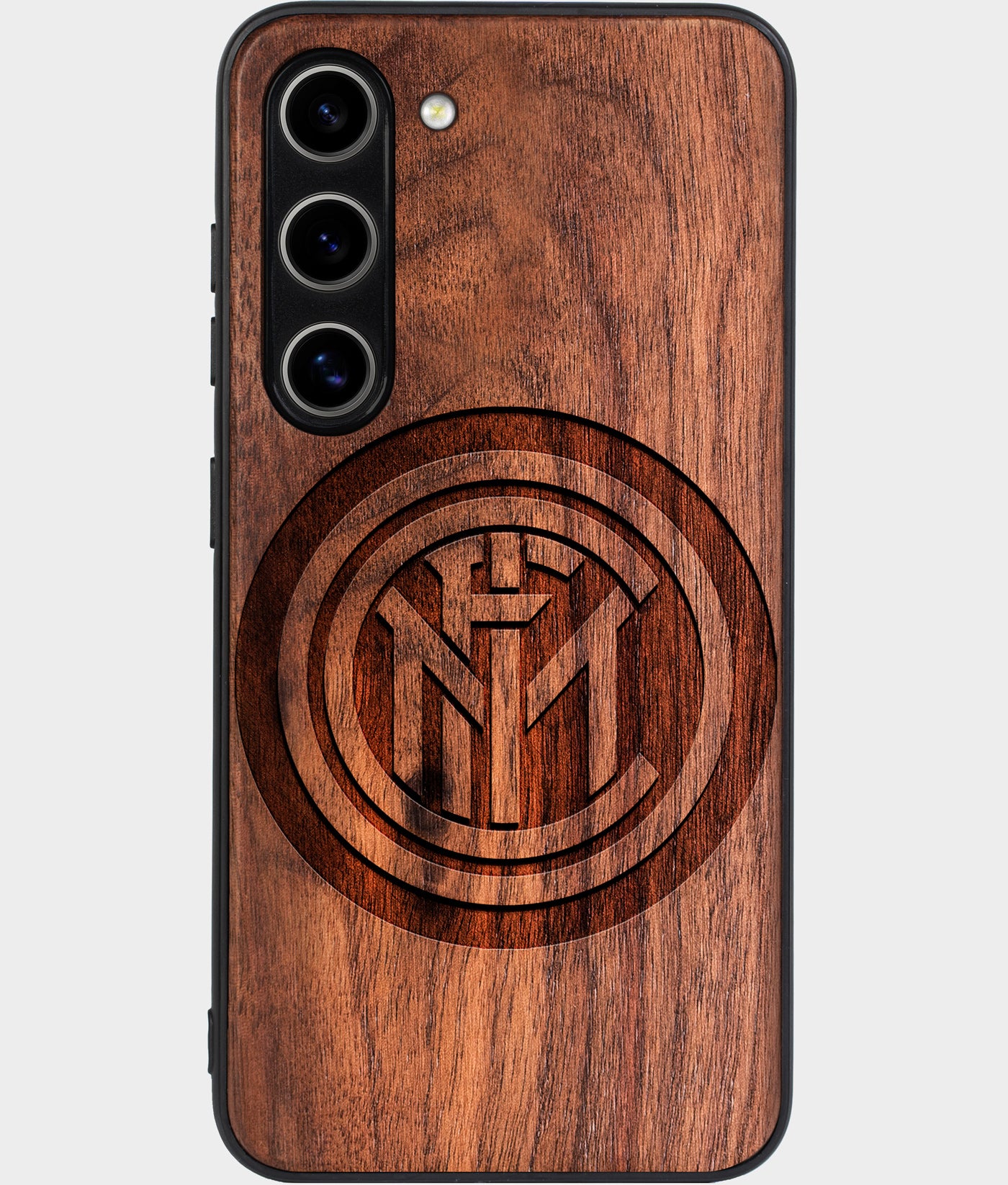Best Wood Inter Milan FC Galaxy S24 Case - Custom Engraved Cover - Engraved In Nature