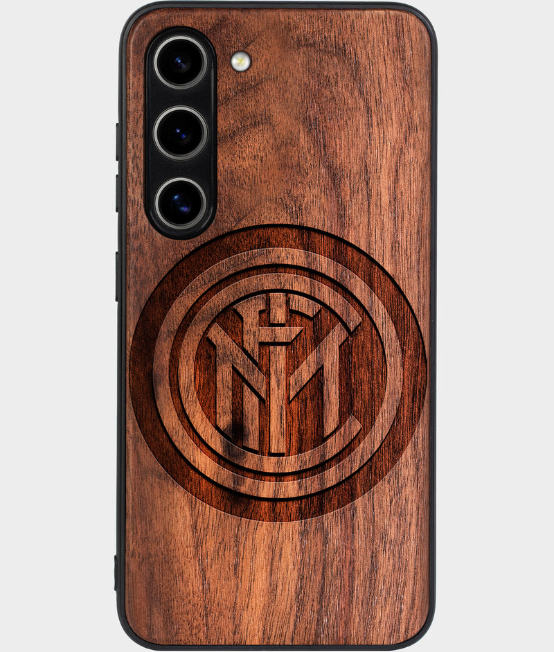 Best Wood Inter Milan FC Samsung Galaxy S24 Case - Custom Engraved Cover - Engraved In Nature