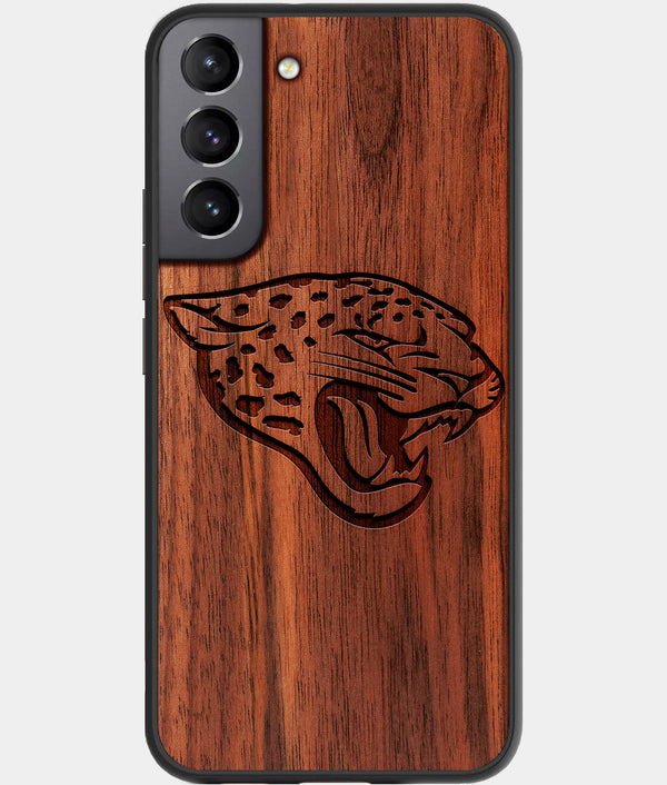 Best Walnut Wood Jacksonville Jaguars Galaxy S21 FE Case - Custom Engraved Cover - Engraved In Nature