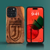 Custom Juventus Club iPhone 15/15 Pro/15 Pro Max/15 Plus Case - Carved Wood Juventus Club Cover