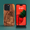 Custom Kansas City Chiefs iPhone 15/15 Pro/15 Pro Max/15 Plus Case - Carved Wood KC Chiefs Cover