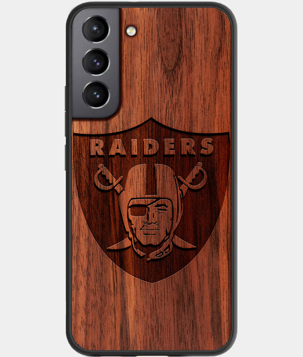 Best Walnut Wood Las Vegas Raiders Galaxy S21 FE Case - Custom Engraved Cover - Engraved In Nature