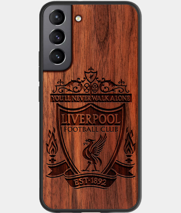 Best Walnut Wood Liverpool F.C. Galaxy S21 FE Case - Custom Engraved Cover - Engraved In Nature