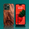 Custom Los Angeles Angels iPhone 14/14 Pro/14 Pro Max/14 Plus Case - Carved Wood Angels Cover
