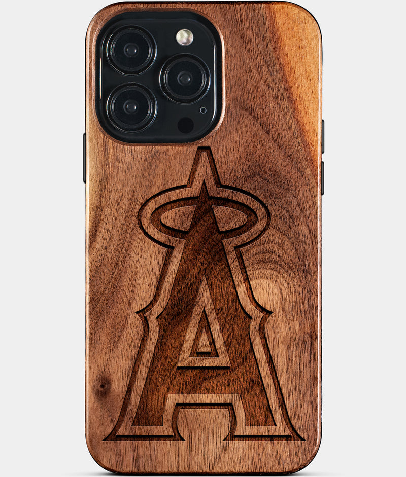 Custom Los Angeles Angels iPhone 15/15 Pro/15 Pro Max/15 Plus Case - Wood Angels Cover - Eco-friendly Los Angeles Angels iPhone 15 Case - Carved Wood Custom Los Angeles Angels Gift For Him - Monogrammed Personalized iPhone 15 Cover By Engraved In Nature