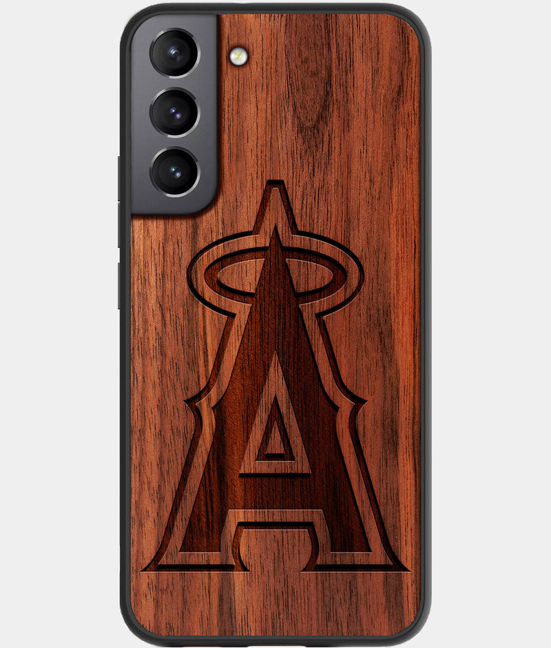 Best Wood Los Angeles Angels Samsung Galaxy S22 Plus Case - Custom Engraved Cover - Engraved In Nature