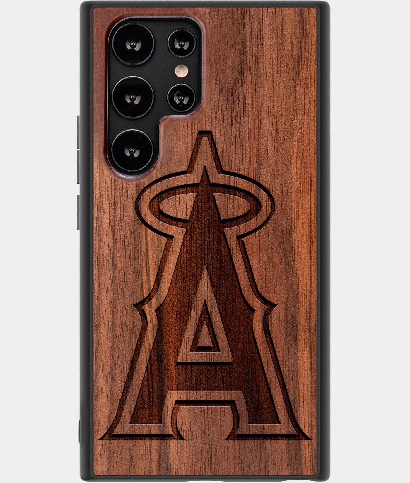 Best Wood Los Angeles Angels Samsung Galaxy S22 Ultra Case - Custom Engraved Cover - Engraved In Nature