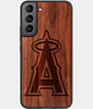 Best Wood Los Angeles Angels Samsung Galaxy S22 Case - Custom Engraved Cover - Engraved In Nature