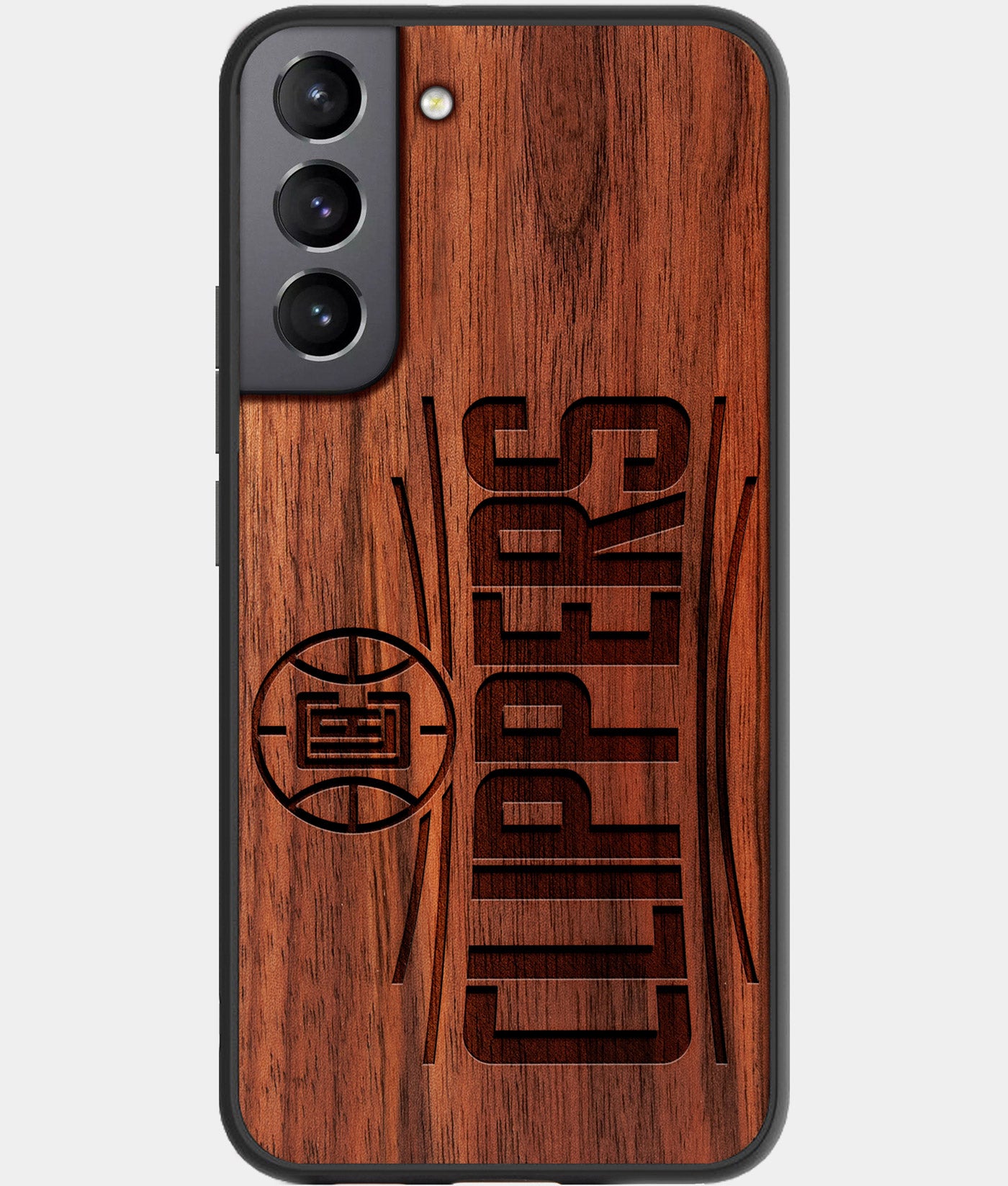 Best Walnut Wood Los Angeles Clippers Galaxy S21 FE Case - Custom Engraved Cover - Engraved In Nature