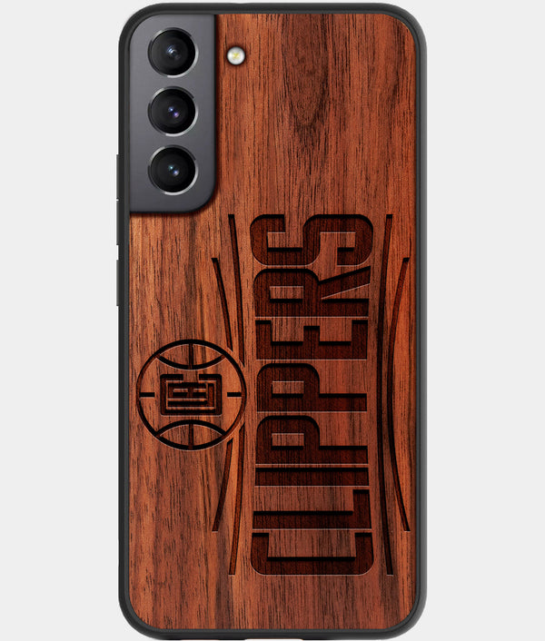 Best Wood Los Angeles Clippers Galaxy S22 Case - Custom Engraved Cover - Engraved In Nature