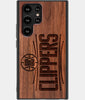 Best Wood Los Angeles Clippers Samsung Galaxy S22 Ultra Case - Custom Engraved Cover - Engraved In Nature