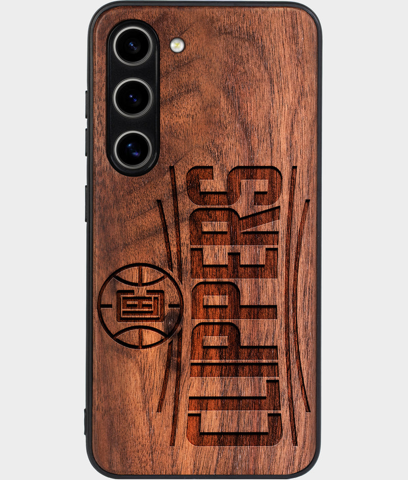 Best Wood Los Angeles Clippers Samsung Galaxy S24 Plus Case - Custom Engraved Cover - Engraved In Nature