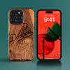 Custom Los Angeles Dodgers iPhone 15/15 Pro/15 Pro Max/15 Plus Case - Carved Wood Dodgers Cover