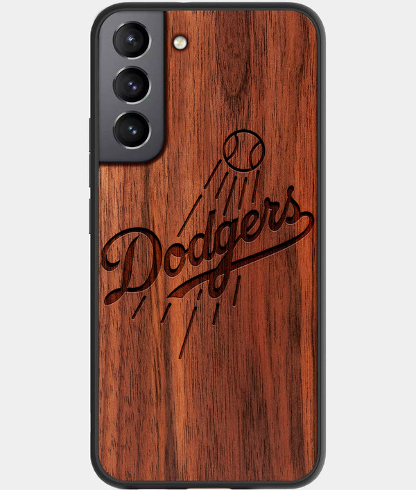 Best Walnut Wood Los Angeles Dodgers Galaxy S21 FE Case - Custom Engraved Cover - Engraved In Nature