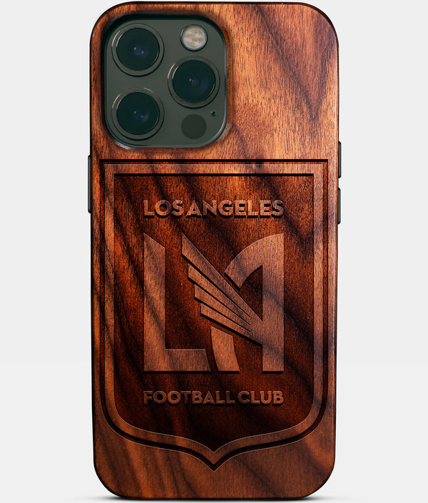 Custom Los Angeles FC iPhone 14/14 Pro/14 Pro Max/14 Plus Case - Wood Los Angeles FC Cover - Eco-friendly Los Angeles FC iPhone 14 Case - Carved Wood Custom Los Angeles FC Gift For Him - Monogrammed Personalized iPhone 14 Cover By Engraved In Nature