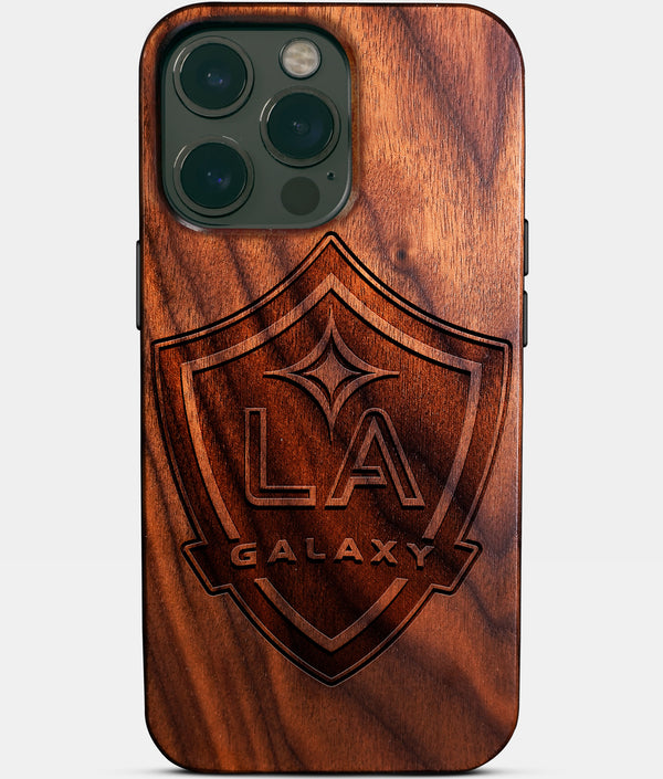 Custom Los Angeles Galaxy iPhone 14/14 Pro/14 Pro Max/14 Plus Case - Wood Los Angeles Galaxy Cover - Eco-friendly Los Angeles Galaxy iPhone 14 Case - Carved Wood Custom Los Angeles Galaxy Gift For Him - Monogrammed Personalized iPhone 14 Cover By Engraved In Nature