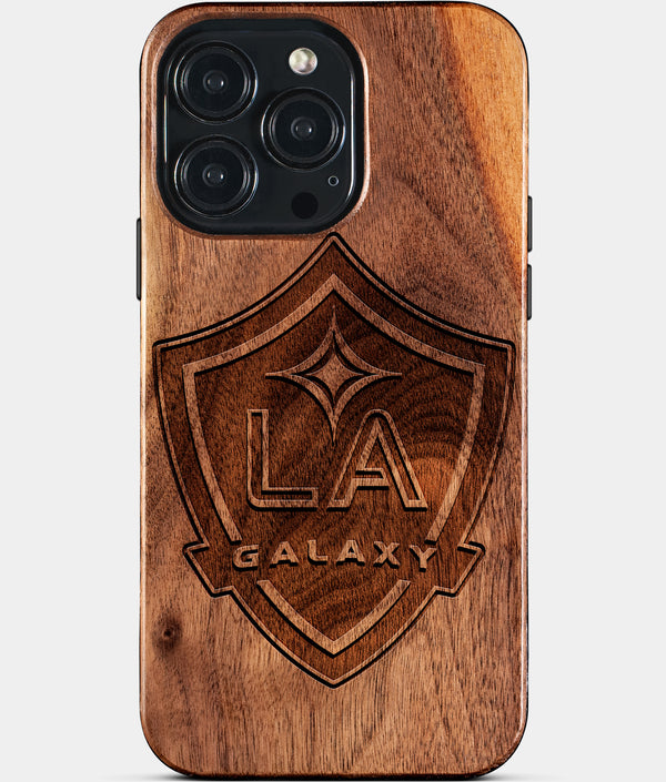 Custom Los Angeles Galaxy iPhone 15/15 Pro/15 Pro Max/15 Plus Case - Wood Los Angeles Galaxy Cover - Eco-friendly Los Angeles Galaxy iPhone 15 Case - Carved Wood Custom Los Angeles Galaxy Gift For Him - Monogrammed Personalized iPhone 15 Cover By Engraved In Nature