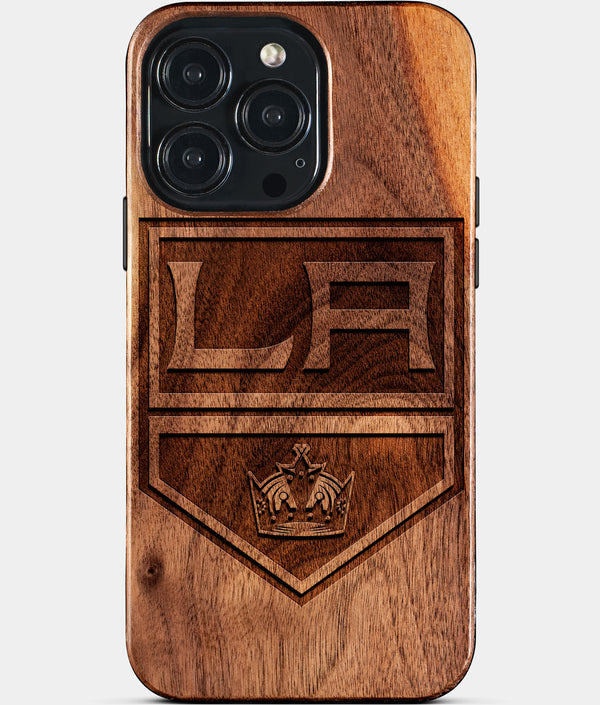 Custom Los Angeles Kings iPhone 15/15 Pro/15 Pro Max/15 Plus Case - Wood Kings Cover - Eco-friendly Los Angeles Kings iPhone 15 Case - Carved Wood Custom Los Angeles Kings Gift For Him - Monogrammed Personalized iPhone 15 Cover By Engraved In Nature
