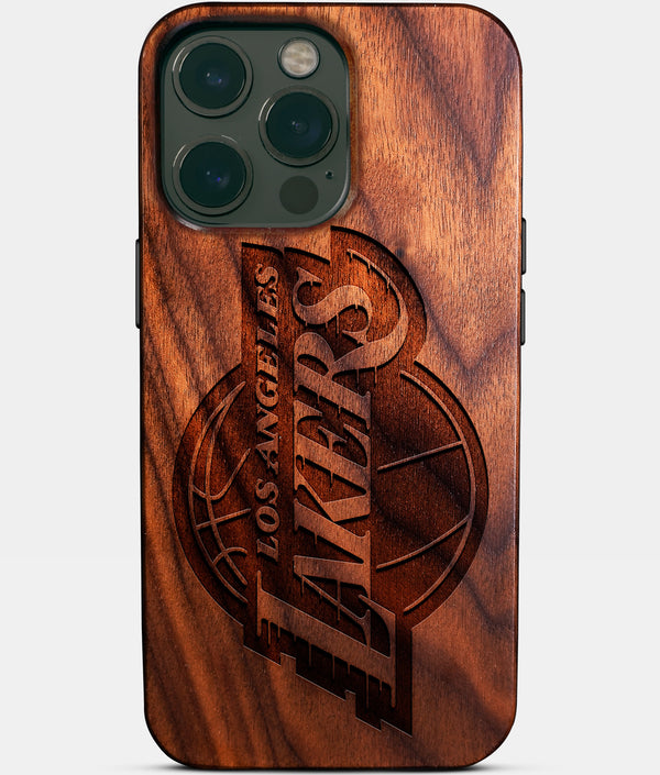 Custom Los Angeles Lakers iPhone 14/14 Pro/14 Pro Max/14 Plus Case - Wood Lakers Cover - Eco-friendly Los Angeles Lakers iPhone 14 Case - Carved Wood Custom Los Angeles Lakers Gift For Him - Monogrammed Personalized iPhone 14 Cover By Engraved In Nature