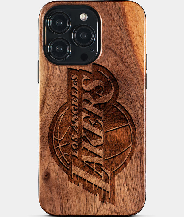 Custom Los Angeles Lakers iPhone 15/15 Pro/15 Pro Max/15 Plus Case - Wood Lakers Cover - Eco-friendly Los Angeles Lakers iPhone 15 Case - Carved Wood Custom Los Angeles Lakers Gift For Him - Monogrammed Personalized iPhone 15 Cover By Engraved In Nature