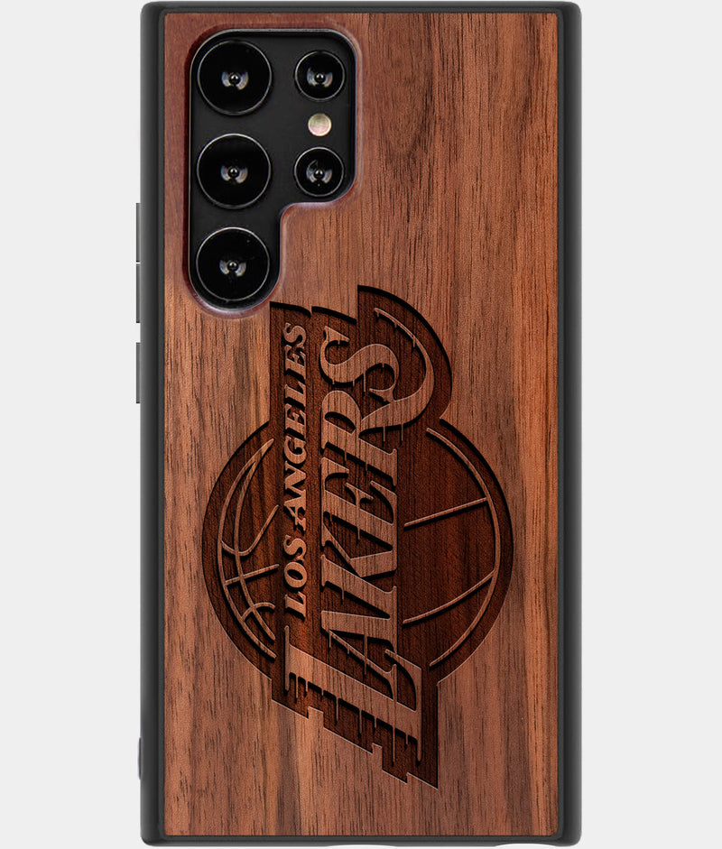 Best Wood Los Angeles Lakers Samsung Galaxy S22 Ultra Case - Custom Engraved Cover - Engraved In Nature