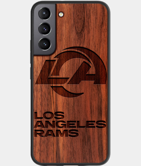 Best Walnut Wood Los Angeles Rams Galaxy S21 FE Case - Custom Engraved Cover - Engraved In Nature