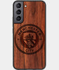 Best Walnut Wood Manchester City F.C. Galaxy S21 FE Case - Custom Engraved Cover - Engraved In Nature