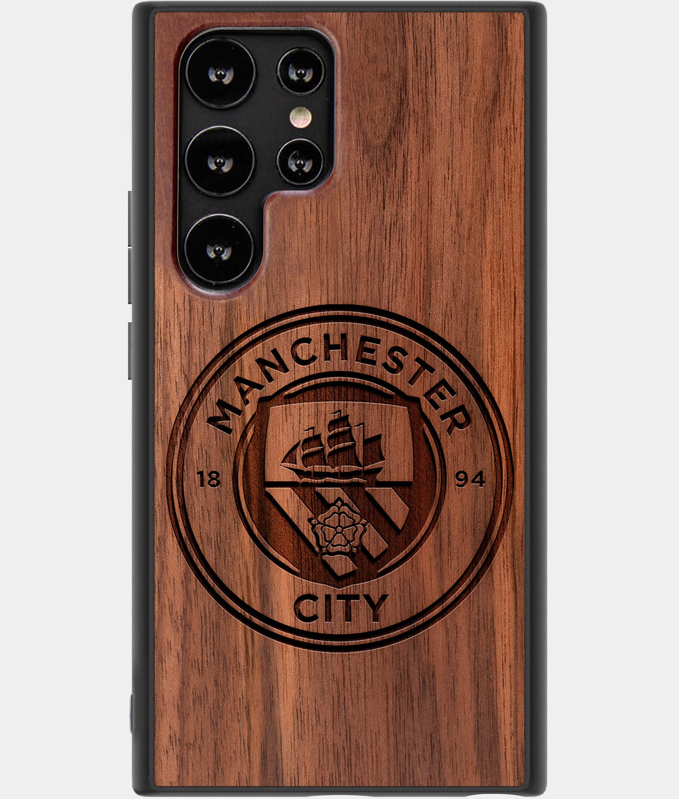 Best Wood Manchester City F.C. Samsung Galaxy S23 Ultra Case - Custom Engraved Cover - Engraved In Nature