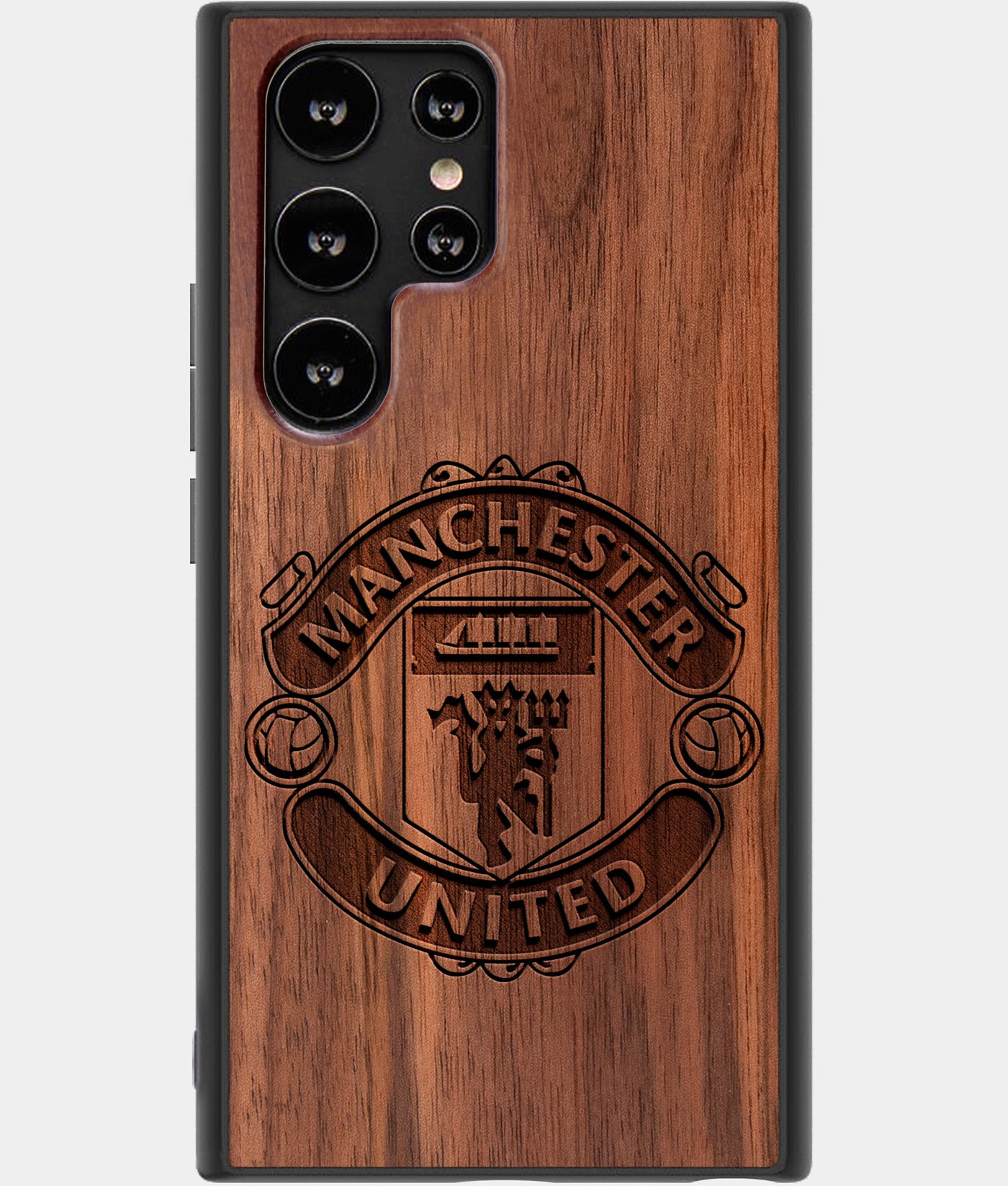 Best Wood Manchester United F.C. Samsung Galaxy S22 Ultra Case - Custom Engraved Cover - Engraved In Nature
