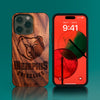 Custom Memphis Grizzlies iPhone 14/14 Pro/14 Pro Max/14 Plus Case - Carved Wood Grizzlies Cover
